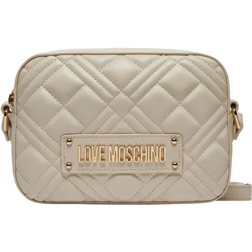 Stepp-Pu-Schultertasche Elfenbein - Love Moschino - Modalova