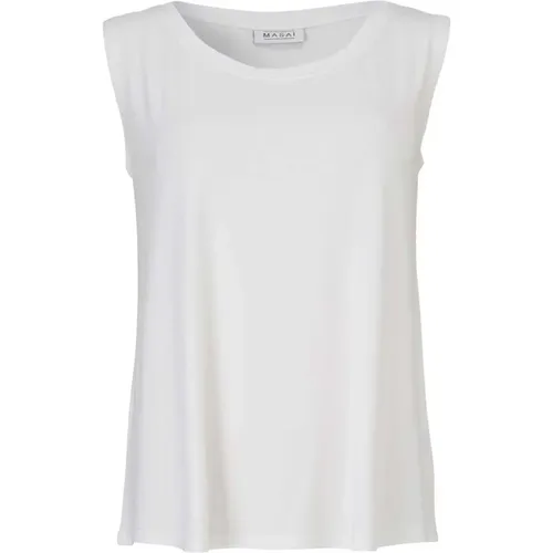 Ärmelloses Cremefarbenes Jersey-Top , Damen, Größe: 2XL - Masai - Modalova