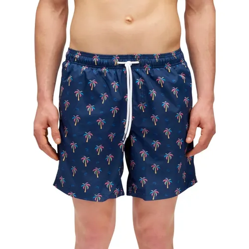 Strand Boxer Shorts mit Palmette Print , Herren, Größe: L - Sundek - Modalova