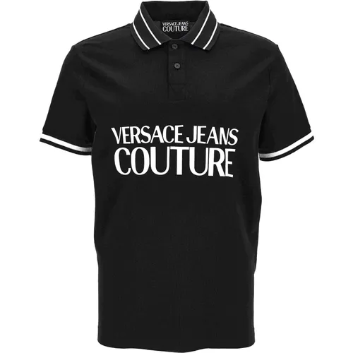 Logo R Cotton Piquet Polo Shirt , male, Sizes: XS - Versace Jeans Couture - Modalova