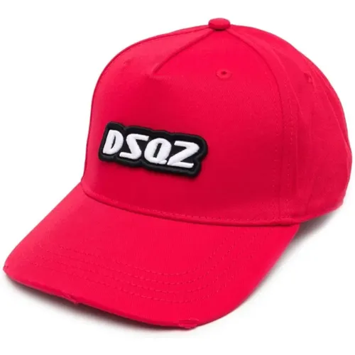 Rote Logo Baseball Cap 100% Baumwolle - Dsquared2 - Modalova