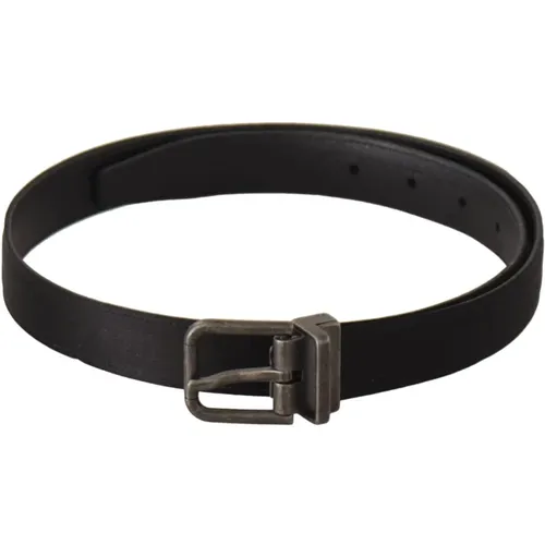 Elegant Leather Belt with Metal Buckle , male, Sizes: 75 CM - Dolce & Gabbana - Modalova