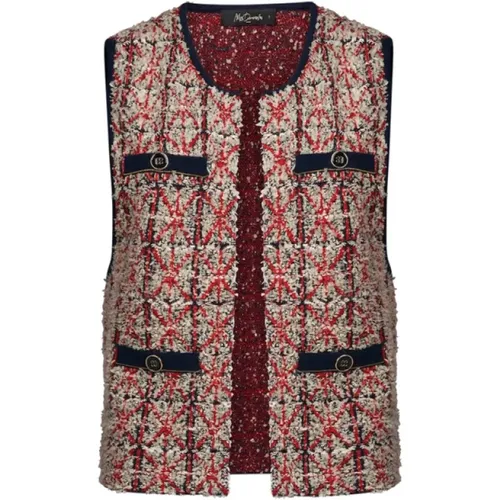 Marineblau und Rot Tweed Woll Gilet , Herren, Größe: M - Mes Demoiselles - Modalova