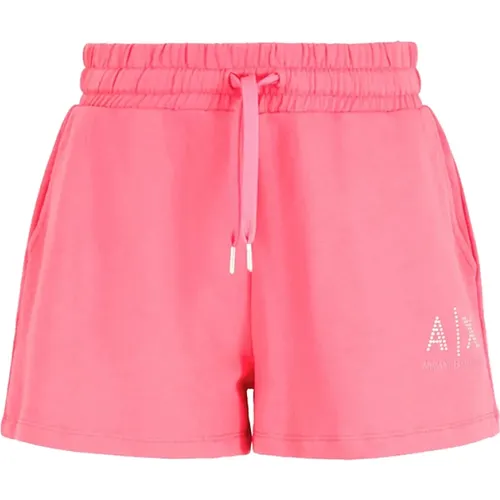 Rosa Trendige Sommer Shorts , Damen, Größe: M - Armani Exchange - Modalova