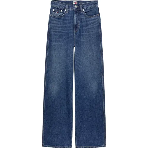 High-Waist Weite Bein Jeans Blau , Damen, Größe: W29 - Tommy Jeans - Modalova