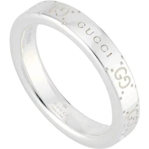 Ybc814712001 - Signature Ring aus Sterlingsilber , Damen, Größe: 51 MM - Gucci - Modalova