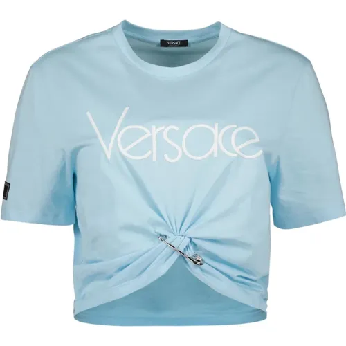 Crop T-shirt 1978 Re-Edition , Damen, Größe: S - Versace - Modalova