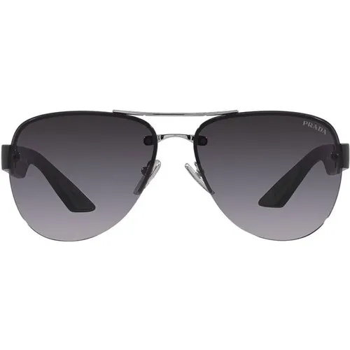 Modern Silver Sunglasses with Gradient Lenses , male, Sizes: 64 MM - Prada - Modalova