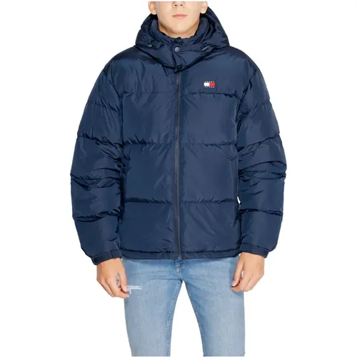 Blaue Kapuzen-Zip-Jacke für Männer , Herren, Größe: XS - Tommy Hilfiger - Modalova