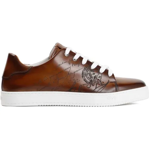 Leather Sneakers Round Toe , male, Sizes: 9 UK - Berluti - Modalova