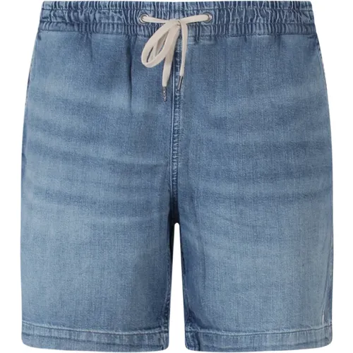 Blaue Shorts mit Kordelzug und Besticktem Logo , Herren, Größe: 2XL - Ralph Lauren - Modalova