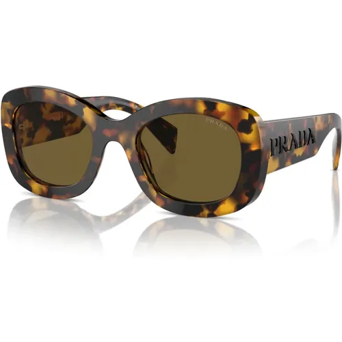 Havana/Green Sunglasses A13S , female, Sizes: 54 MM - Prada - Modalova