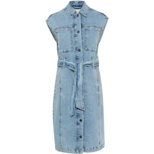 Denim Shirt Dress Light Washed , female, Sizes: S - Kaffe - Modalova