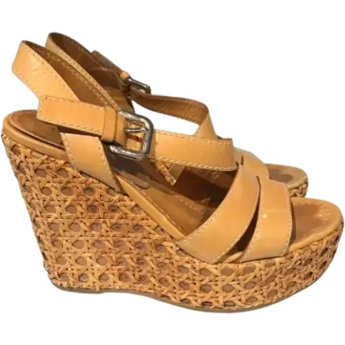 Pre-owned Leather sandals , female, Sizes: 3 UK - Prada Vintage - Modalova