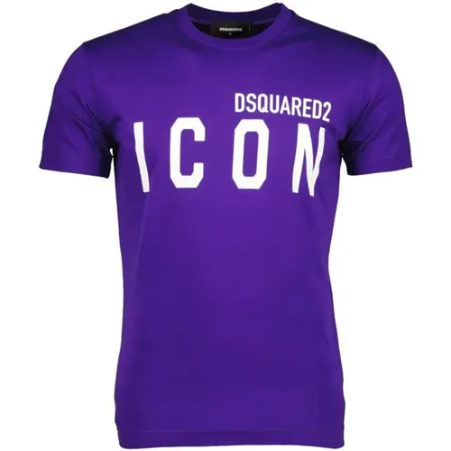 Men's Clothing T-Shirts & Polos Violet Ss23 , male, Sizes: 2XL, XL, S - Dsquared2 - Modalova
