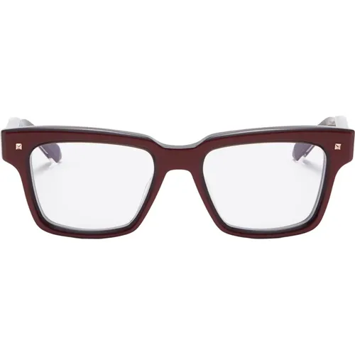 Burgundy RX Rectangular Eyeglasses , female, Sizes: ONE SIZE - Valentino - Modalova