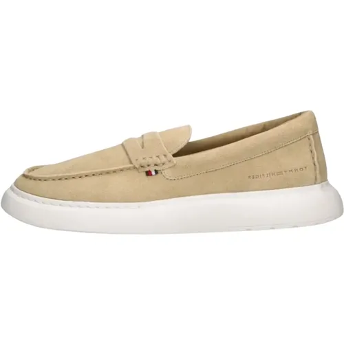 Beiger Wildleder Trendy Loafer Leichtgewicht , Herren, Größe: 42 EU - Tommy Hilfiger - Modalova