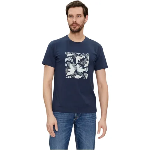 Lässiges Baumwoll T-Shirt , Herren, Größe: L - Emporio Armani - Modalova