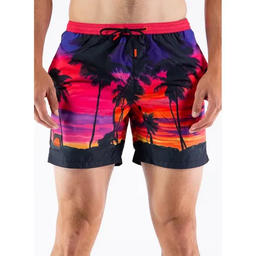 Microfantasia Beach Boxer Shorts , male, Sizes: 2XL - Sundek - Modalova