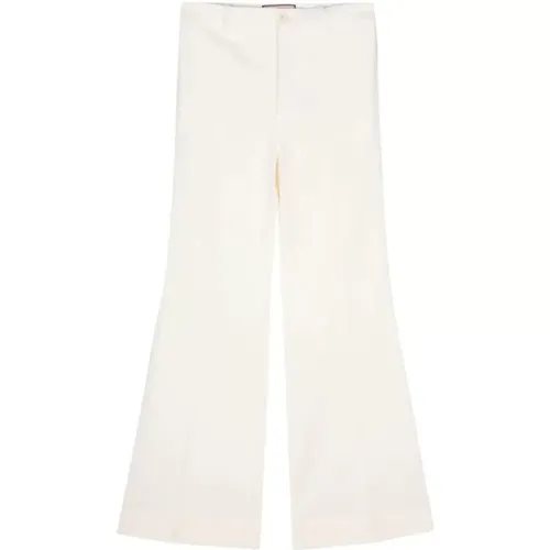 Wide Cotton Trousers , female, Sizes: S - Plan C - Modalova