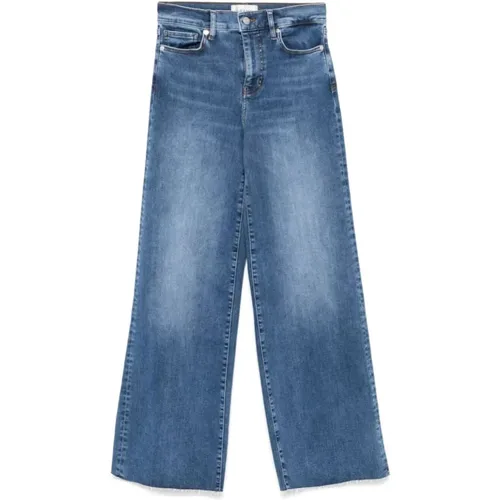 Slim Palazzo Raw Fray Jeans , Damen, Größe: W30 - Frame - Modalova