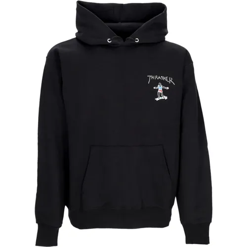 Schwarzer Hoodie mit verstellbarer Kapuze und Fronttasche , Herren, Größe: XL - Thrasher - Modalova