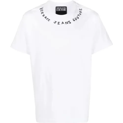 Herren Weißes Logo T-Shirt - Xxxl , Herren, Größe: 3XL - Versace Jeans Couture - Modalova