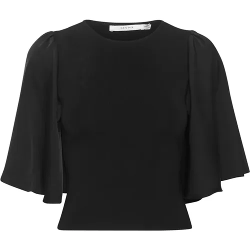 Elegant Short Sleeve Top , female, Sizes: L, M - Gestuz - Modalova