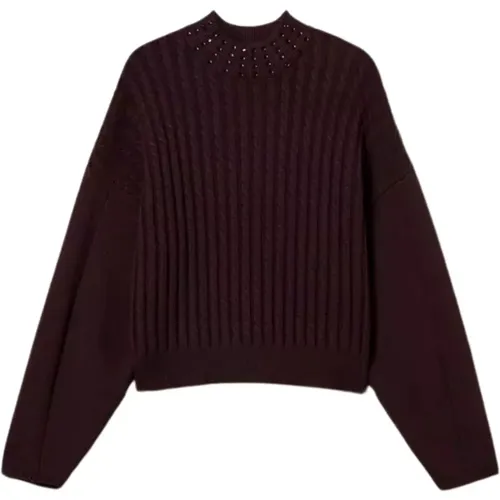 Bordeaux Pullover Set , Damen, Größe: S - Twinset - Modalova