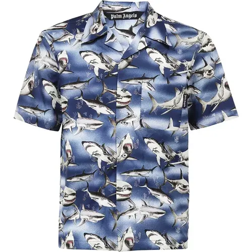 Shirt - Regular Fit - Suitable for Warm Weather - 100% Cotton , male, Sizes: M - Palm Angels - Modalova