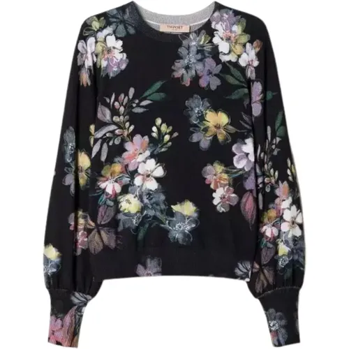 Sweater mit Blumenmuster , Damen, Größe: M - Twinset - Modalova