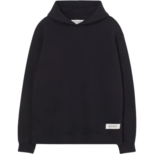 Schwarzer Logo Hoodie Sweatshirt - Róhe - Modalova