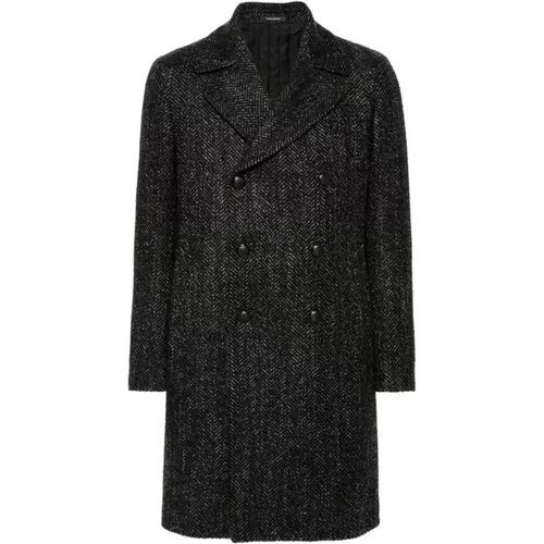 Herringbone Wool Blend Coat , Herren, Größe: 2XL - Tagliatore - Modalova