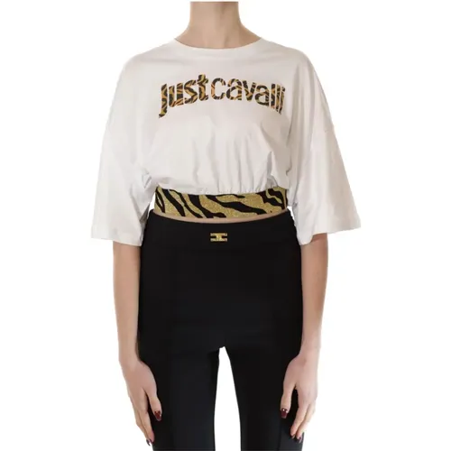 Weiße T-Shirt und Polo Kollektion , Damen, Größe: L - Just Cavalli - Modalova