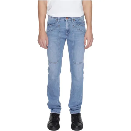 Cotton Jeans with Zip and Button Fastening , male, Sizes: W30, W38, W32, W29, W34 - Jeckerson - Modalova