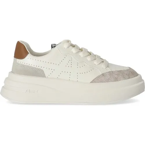 Weiße Leder Perforierte Sneaker , Damen, Größe: 38 EU - Ash - Modalova