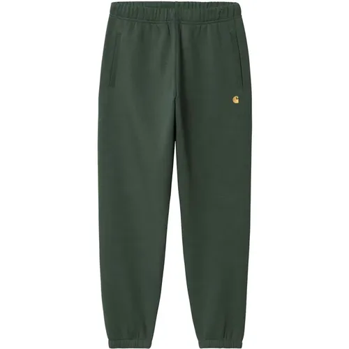 Grüne Chase Sweat Pant , Herren, Größe: S - Carhartt WIP - Modalova