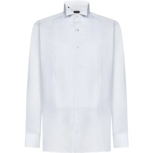 Pleated Plastron Wing Collar Shirt , male, Sizes: 2XL - Tom Ford - Modalova