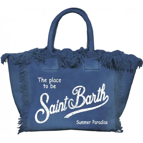 Mini Canvas Vanity Bag Fringed , female, Sizes: ONE SIZE - MC2 Saint Barth - Modalova
