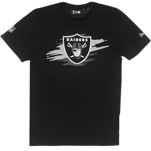 NFL Tear Logo Tee Schwarz/Grau , Herren, Größe: M - new era - Modalova