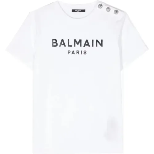 T-Shirts,Weiße T-Shirts & Polos für Mädchen - Balmain - Modalova