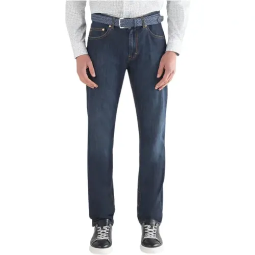 Men Stretch Denim Jeans , male, Sizes: W32, W40, W33 - Harmont & Blaine - Modalova