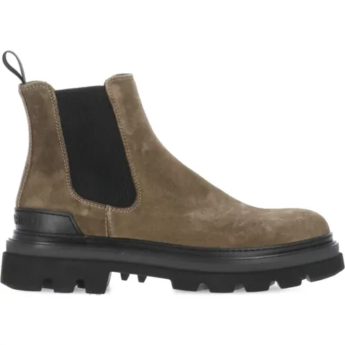 Braune Wildleder Chelsea Boots mit Gummisohle , Herren, Größe: 41 EU - Woolrich - Modalova