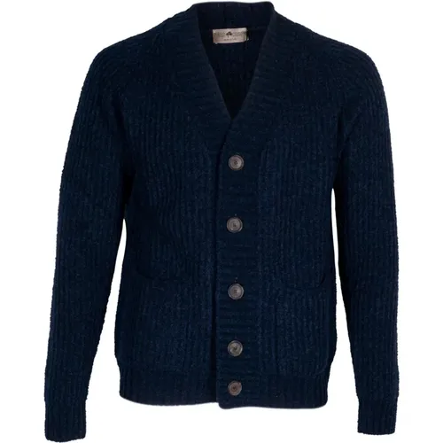 Men's Wool Blend Cardigan. Buttoned Style. , male, Sizes: XL, 2XL, L, M - Irish Crone - Modalova