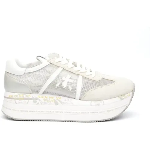 Grey Suede Sneakers with Transparent Upper , female, Sizes: 7 UK, 5 UK - Premiata - Modalova