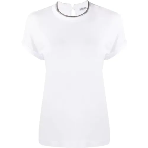 Women's Clothing T-Shirts & Polos Bianco Noos , female, Sizes: L, M - BRUNELLO CUCINELLI - Modalova