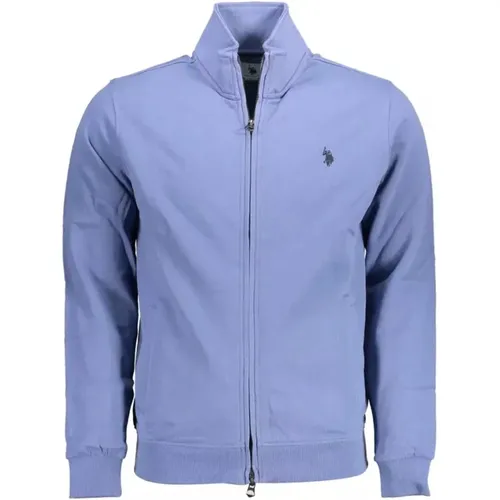 Blau Bestickter Reißverschluss-Sweatshirt - U.S. Polo Assn. - Modalova