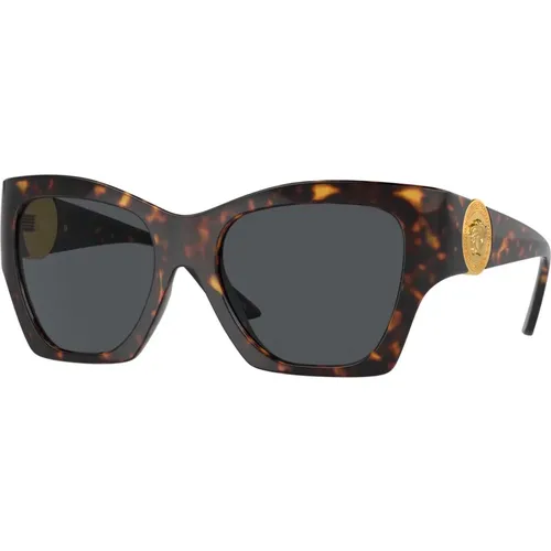 VE 4452 Sonnenbrille,Weiße/Graue Sonnenbrille,Schwarze/Graue Sonnenbrille - Versace - Modalova