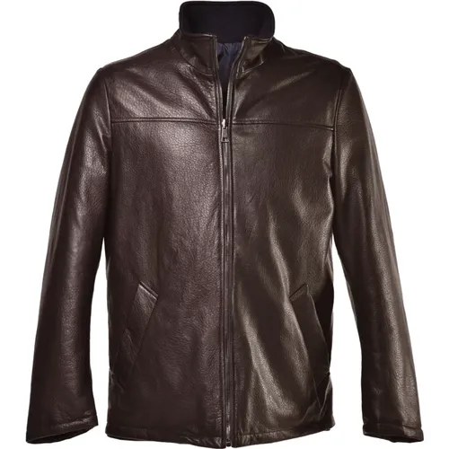 Reversible jacket in dark nappa , male, Sizes: 3XL, 2XL, L, XL - Baldinini - Modalova