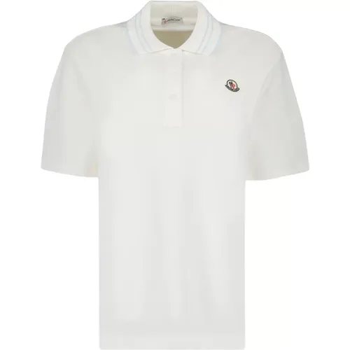 Gestreifter Kragen Klassisches Logo T-shirts - Moncler - Modalova